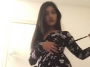 Indian Teen Stripping in Fishnets